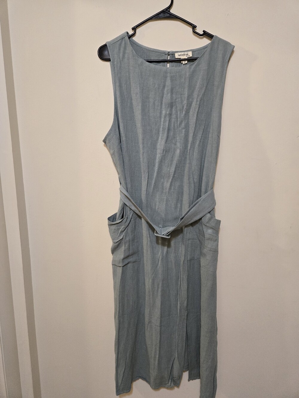 Monteau size 2x linen-blend sleeveless midi dress